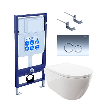 Сет унитаз + инсталляция Aquatek SET AQUATEK ПОЛАРИС-018 4в1